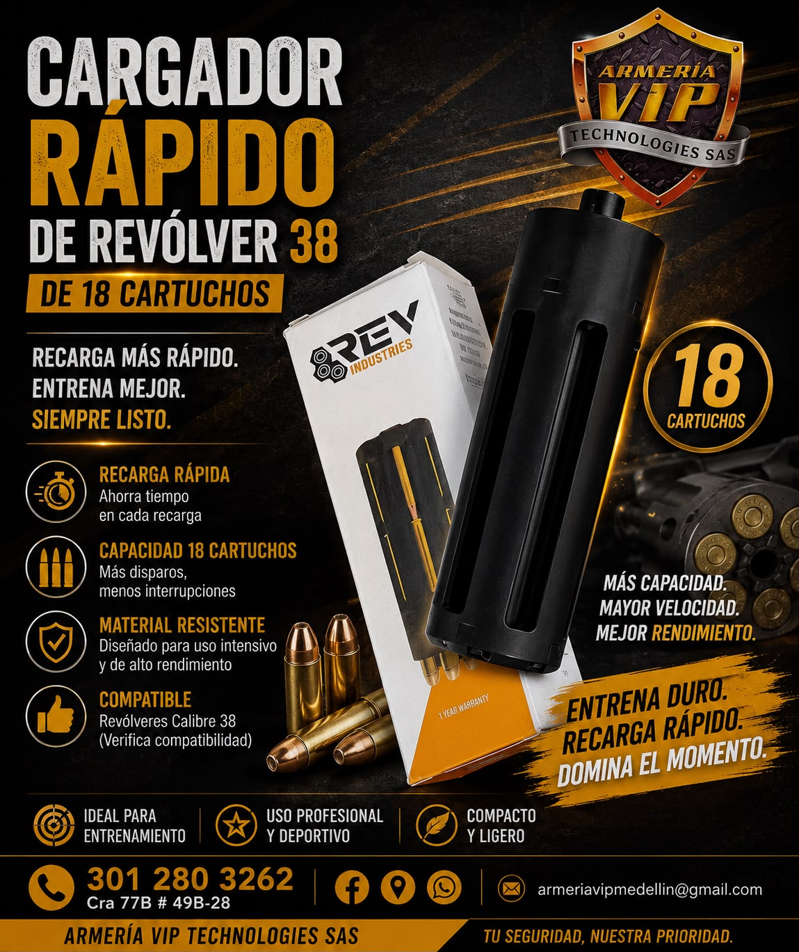 Cargador Rápido de Revólver .38